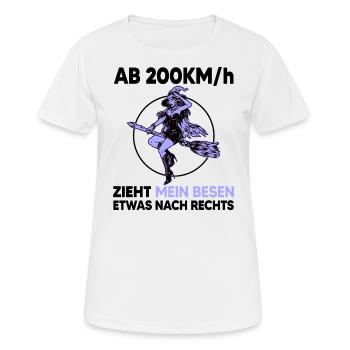 hexe auf besen witch girl magic speed 200 racer - Frauen T-Shirt atmungsaktiv - Weiß - Vorne - AI Model Female 172 dark (172cm)