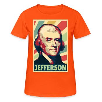 Thomas Jefferson Vintage Colors - Women's Breathable T-Shirt - neon orange - Front - AI Model Female 172 dark (172cm)