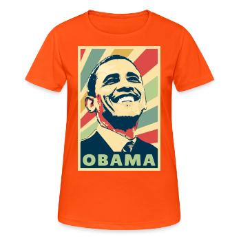 Barack Obama Vintage Colores - T-shirt respirant Femme - orange néon - Devant - AI Model Female 172 dark (172cm)