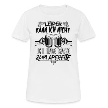 Leider kann ich nicht ich habe gäste zum aperetif - Frauen T-Shirt atmungsaktiv - Weiß - Vorne - AI Model Female 172 dark (172cm)