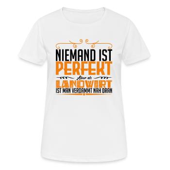 LANDWIRT - Brüste - Frauen T-Shirt atmungsaktiv - Weiß - Vorne - AI Model Female 172 dark (172cm)
