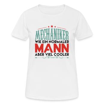 mechaniker - mechaniker aber viel cooler ! - Frauen T-Shirt atmungsaktiv - Weiß - Vorne - AI Model Female 172 dark (172cm)