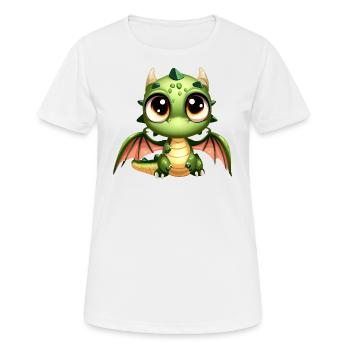 Drachen-Fantasy-Zeichnung - Frauen T-Shirt atmungsaktiv - Weiß - Vorne - AI Model Female 172 dark (172cm)