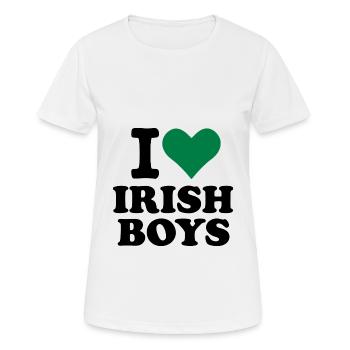 I love Irish Boys - Grünes Herz - love - Frauen T-Shirt atmungsaktiv - Weiß - Vorne - AI Model Female 172 dark (172cm)
