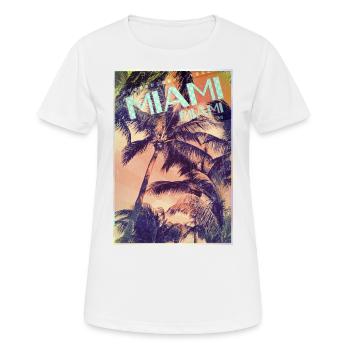 miami - T-shirt respirant Femme - blanc - Devant - AI Model Female 172 dark (172cm)