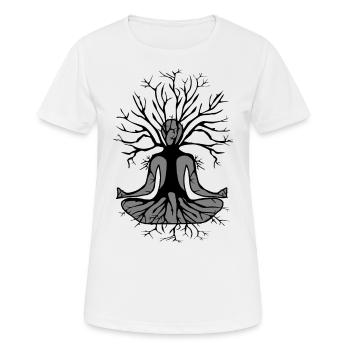 Méditation - T-shirt respirant Femme - blanc - Devant - AI Model Female 172 dark (172cm)