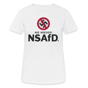 NIE WIEDER DIKTAUR, FCK AFD - Frauen T-Shirt atmungsaktiv - Weiß - Vorne - AI Model Female 172 dark (172cm)