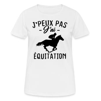 Je Peux Pas J'ai Équitation - T-shirt respirant Femme - blanc - Devant - AI Model Female 172 dark (172cm)