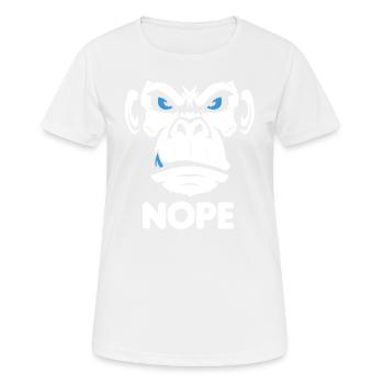 Nope Nö Nein Affe Monkey Jetzt nicht Hau Ab Weg - Frauen T-Shirt atmungsaktiv - Weiß - Vorne - AI Model Female 172 dark (172cm)