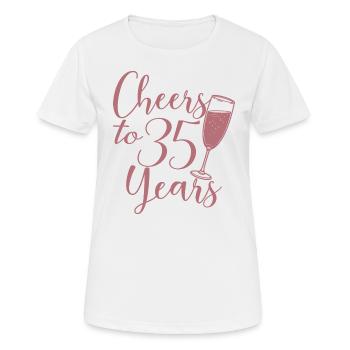 35e anniversaire Femmes pour ses acclamations à 35 ans - T-shirt respirant Femme - blanc - Devant - AI Model Female 172 dark (172cm)