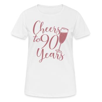 90. Geburtstag Frauen Ihr Geburtstagskind 90 Jahre alt - Frauen T-Shirt atmungsaktiv - Weiß - Vorne - AI Model Female 172 dark (172cm)