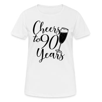 90. Geburtstag Frauen Ihr Geburtstagskind 90 Jahre alt - Frauen T-Shirt atmungsaktiv - Weiß - Vorne - AI Model Female 172 dark (172cm)