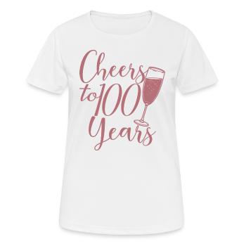 100e anniversaire Femmes Anniversaire Fille 100 ans - T-shirt respirant Femme - blanc - Devant - AI Model Female 172 dark (172cm)