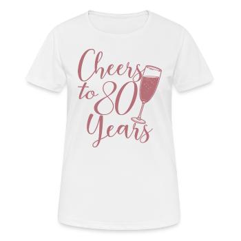 80. Geburtstag Frauen Ihr Geburtstagskind 80 Jahre alt - Frauen T-Shirt atmungsaktiv - Weiß - Vorne - AI Model Female 172 dark (172cm)