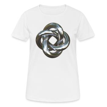 Torusknoten Silber 3D - Frauen T-Shirt atmungsaktiv - Weiß - Vorne - AI Model Female 172 dark (172cm)