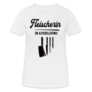 Fleischerin in Ausbildung Fleischerausbildung - Frauen T-Shirt atmungsaktiv - Weiß - Vorne - AI Model Female 172 dark (172cm)