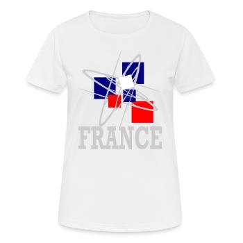 Frankreich, blau weiß rot, design - Frauen T-Shirt atmungsaktiv - Weiß - Vorne - AI Model Female 172 dark (172cm)