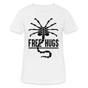 Câlins gratuits - T-shirt respirant Femme - blanc - Devant - AI Model Female 172 dark (172cm)