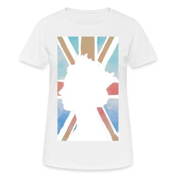 QUEEN ELIZABETH UK FLAG UNION JACK KINGDOM HEAVEN - Women's Breathable T-Shirt - white - Front - AI Model Female 172 dark (172cm)