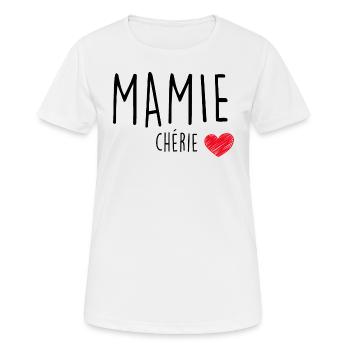 Mamie chérie De Mon Coeur Cadeau Des Petis-Enfants - T-shirt respirant Femme - blanc - Devant - AI Model Female 172 dark (172cm)