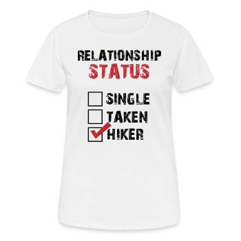 Le statut relationnel seul pardonne aux randonneurs - T-shirt respirant Femme - blanc - Devant - AI Model Female 172 dark (172cm)