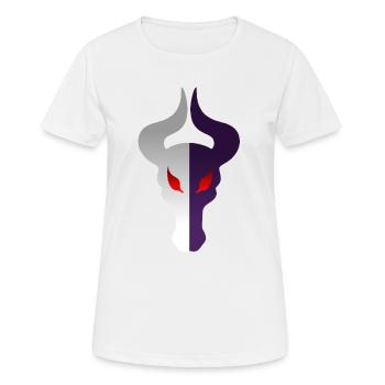 Tête de dragon à double face - T-shirt respirant Femme - blanc - Devant - AI Model Female 172 dark (172cm)