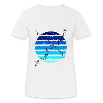 Farbverlaufskreis N°2 - Frauen T-Shirt atmungsaktiv - Weiß - Vorne - AI Model Female 172 dark (172cm)