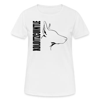 XOLOITZCUINTLE Xolo Chien chien chien nus Wilsigns - T-shirt respirant Femme - blanc - Devant - AI Model Female 172 dark (172cm)