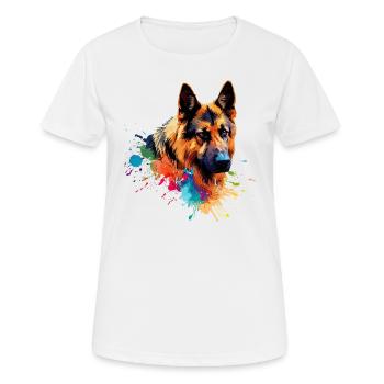 German Shepherd Art - Women's Breathable T-Shirt - white - Front - AI Model Female 172 dark (172cm)