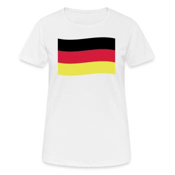 Deutschland Fahne Flagge Deutschlandfahne - Frauen T-Shirt atmungsaktiv - Weiß - Vorne - AI Model Female 172 dark (172cm)