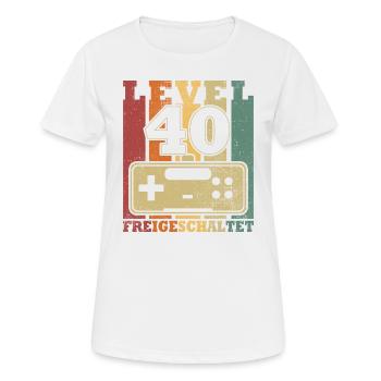 Niveau 40 Déverrouillé - T-shirt respirant Femme - blanc - Devant - AI Model Female 172 dark (172cm)