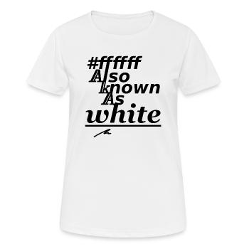 #ffffff, également connu sous le nom de blanc - T-shirt respirant Femme - blanc - Devant - AI Model Female 172 dark (172cm)