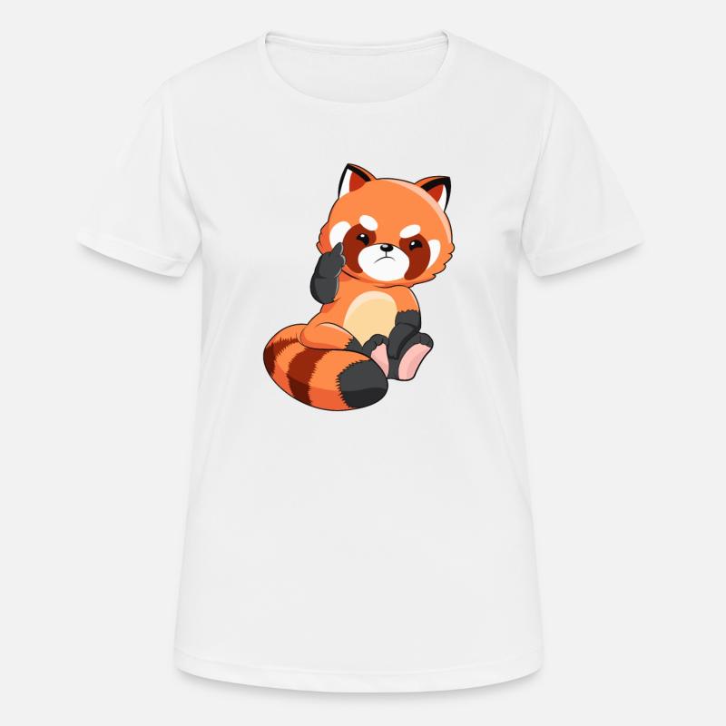 Red Panda Evil Middle Finger Panda Bear Gift - Women's Breathable T-Shirt - white