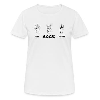 Paper Rock Scissors Geschenk Rocker Rockmusik - Frauen T-Shirt atmungsaktiv - Weiß - Vorne - AI Model Female 172 dark (172cm)