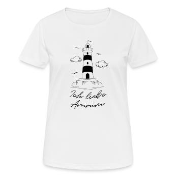 Ich liebe Amrum Nordseeinsel Leuchtturm Insulaner - Frauen T-Shirt atmungsaktiv - Weiß - Vorne - AI Model Female 172 dark (172cm)