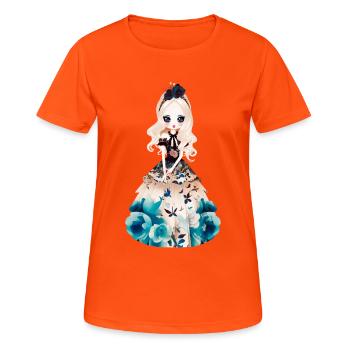 alisa 1 - Frauen T-Shirt atmungsaktiv - Neonorange - Vorne - AI Model Female 172 dark (172cm)