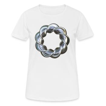 Gedrehter 3D Ring Silber - Frauen T-Shirt atmungsaktiv - Weiß - Vorne - AI Model Female 172 dark (172cm)