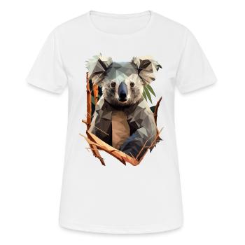 Mignon koala avec eucalyptus dans le style polygone - T-shirt respirant Femme - blanc - Devant - AI Model Female 172 dark (172cm)