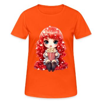Maïs soufflé Dollie - T-shirt respirant Femme - orange néon - Devant - AI Model Female 172 dark (172cm)