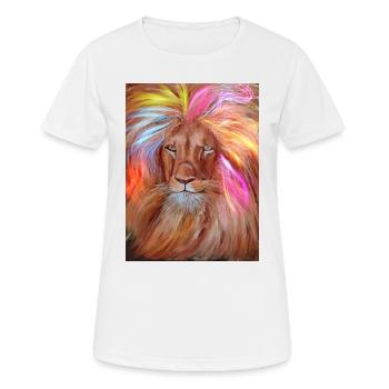 Rosa Löwe - Frauen T-Shirt atmungsaktiv - Weiß - Vorne - AI Model Female 172 dark (172cm)