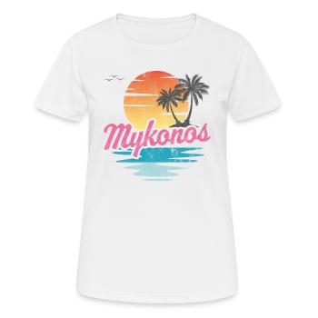 Mykonos - Frauen T-Shirt atmungsaktiv - Weiß - Vorne - AI Model Female 172 dark (172cm)