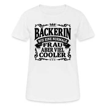 bäckerin aber viel cooler - Frauen T-Shirt atmungsaktiv - Weiß - Vorne - AI Model Female 172 dark (172cm)