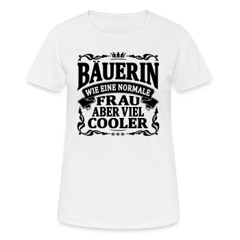 bäuerin aber viel cooler - Frauen T-Shirt atmungsaktiv - Weiß - Vorne - AI Model Female 172 dark (172cm)