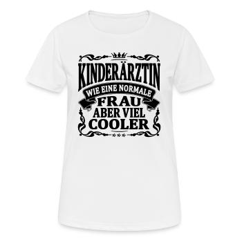 kinderärztin aber viel cooler - Frauen T-Shirt atmungsaktiv - Weiß - Vorne - AI Model Female 172 dark (172cm)