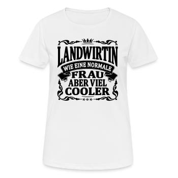 landwirtin aber viel cooler - Frauen T-Shirt atmungsaktiv - Weiß - Vorne - AI Model Female 172 dark (172cm)