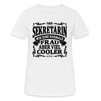 sekretärin aber viel cooler - Frauen T-Shirt atmungsaktiv - Weiß - Vorne - AI Model Female 172 dark (172cm)