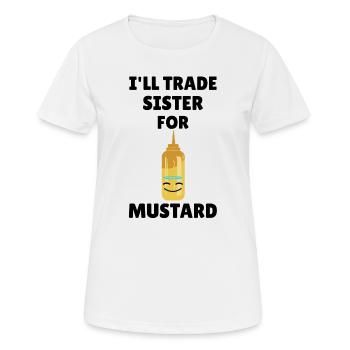 Cadeau d'amant de moutarde moutarde Sister Swap - T-shirt respirant Femme - blanc - Devant - AI Model Female 172 dark (172cm)