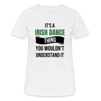 Irischer Tänzer | Irish Dancing St. Patrick's Day - Frauen T-Shirt atmungsaktiv - Weiß - Vorne - AI Model Female 172 dark (172cm)