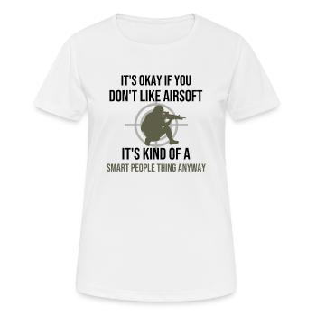 Airsoft Player Airsoft Lover Softair Shooting - Women's Breathable T-Shirt - white - Front - AI Model Female 172 dark (172cm)