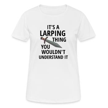 Live-Rollenspiel Larping | Live-Action-Rollenspiel - Frauen T-Shirt atmungsaktiv - Weiß - Vorne - AI Model Female 172 dark (172cm)
